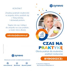 2022 03 23 Synevo Ulotka Studenci PRAKTYKA 2xDL Bydgoszcz str zew
